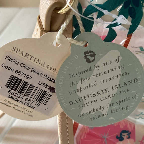 🎈SOLD SPARTINA 449 FLORIDA CLEAR BEACH Wristlet Greetings From Maps Collection - Picture 8 of 16